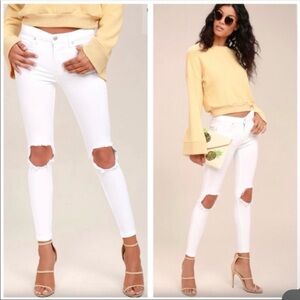 Free People Busted Knee White Skinny Jeans